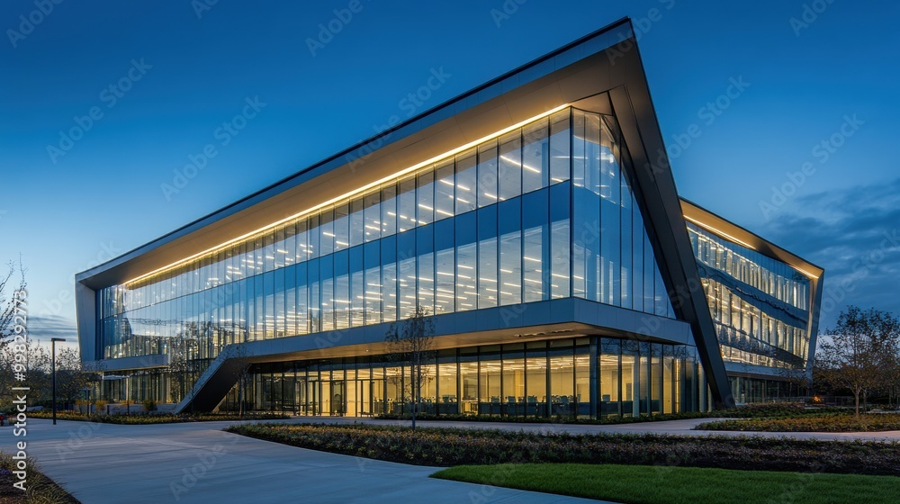 Obraz premium Modern Corporate Building with Angular Design