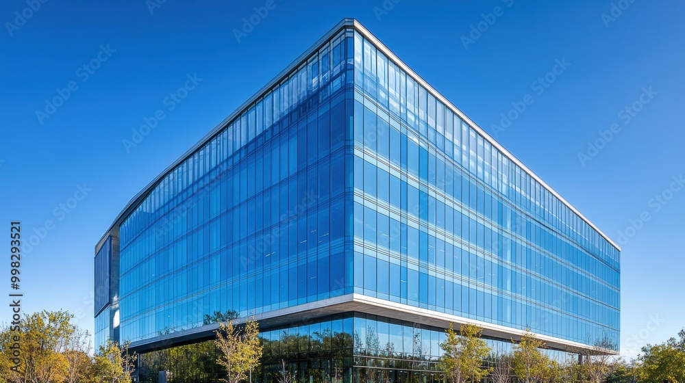 Modern Corporate Headquarters with Glass Facade Modern Corporate Headquarters with Glass Facade