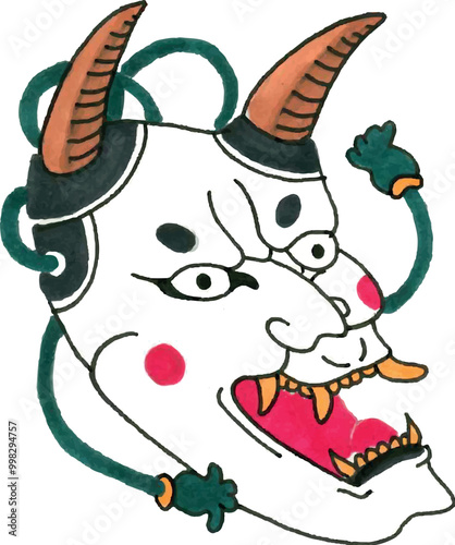 Masque démon japonais