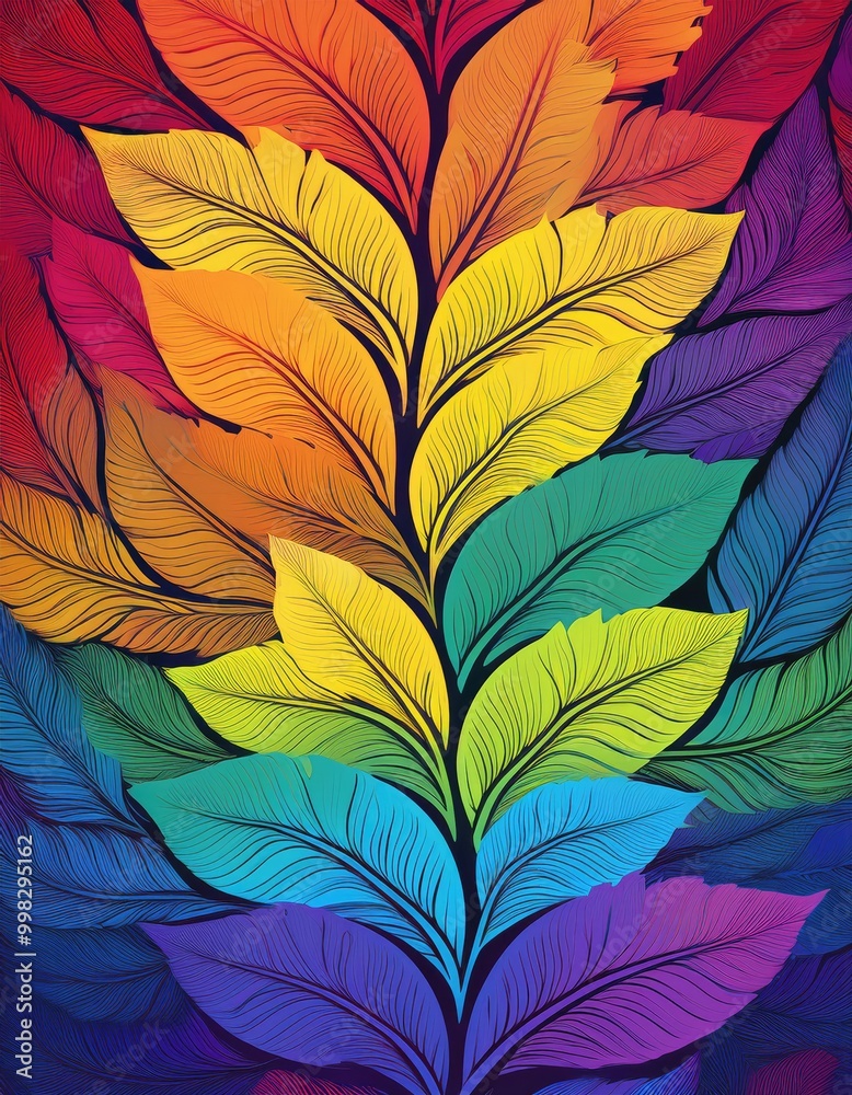 Rainbow leaves pattern Rainbow leaves pattern