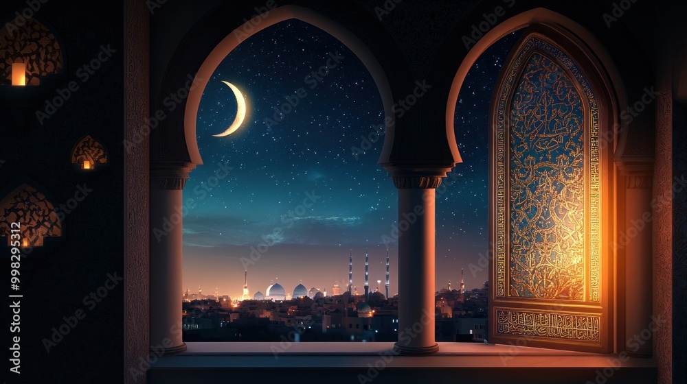 Night View from a Mosque Window Night View from a Mosque Window