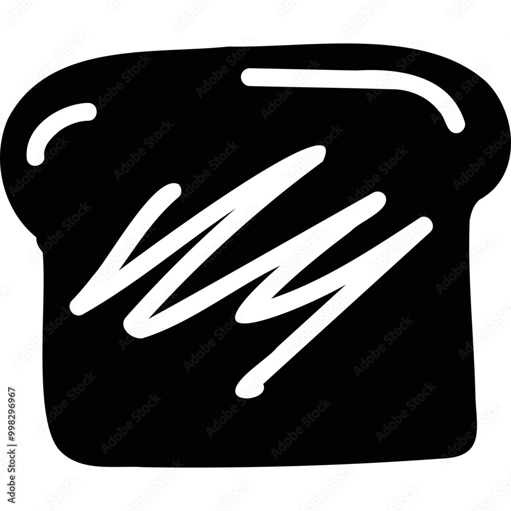 Fototapeta premium Simple vector icon toasted bread