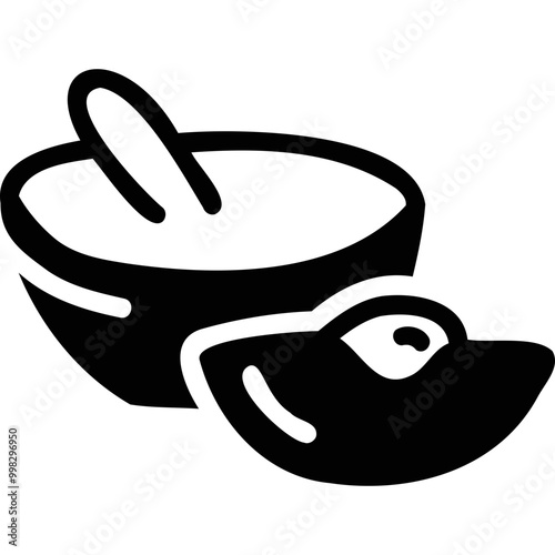 Simple vector icon avocado porridge