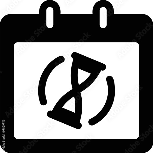 Simple vector icon calendar, waiting