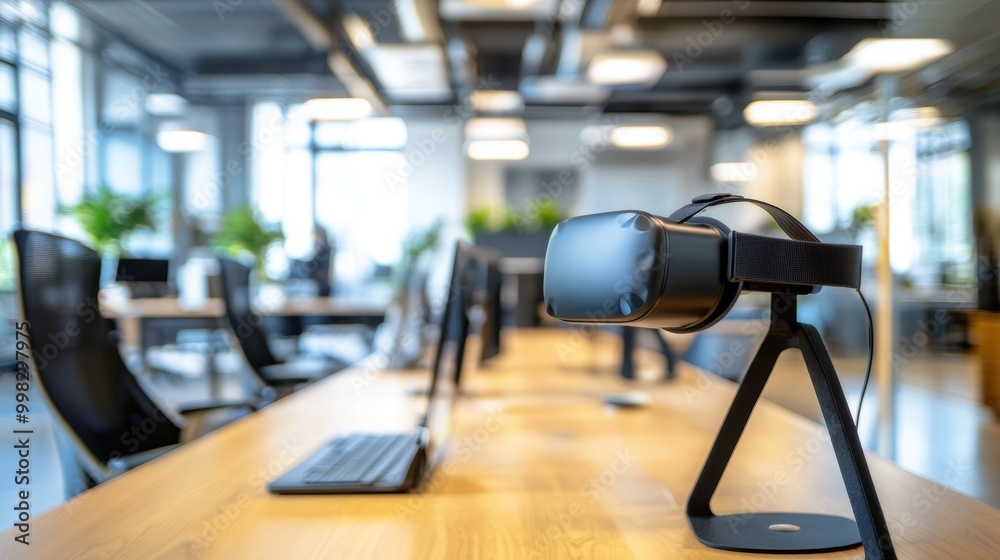 Fototapeta premium Innovative Office Setting with Virtual Reality Equipment