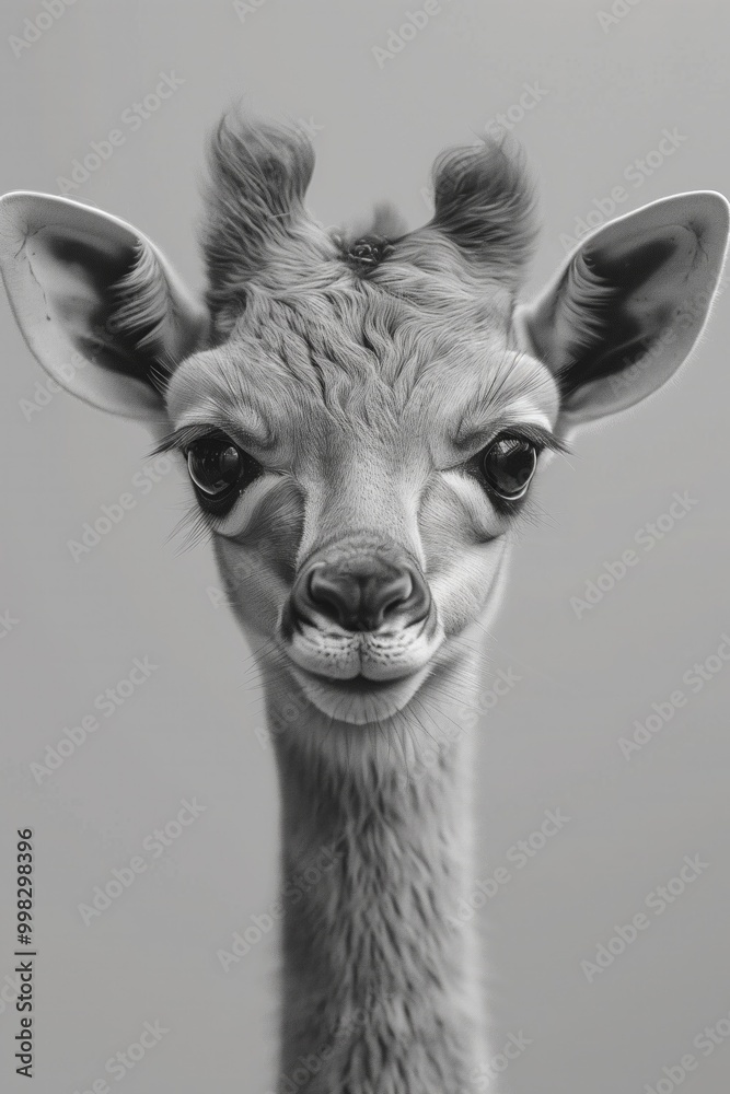 Obraz premium A minimalist portrait of an animal, portrayed with clean lines and subtle details to capture its essence and personality, 