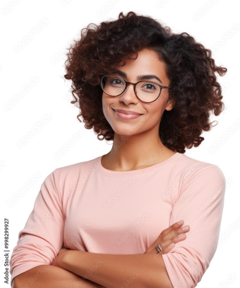 PNG Brazilian woman portrait glasses smile.