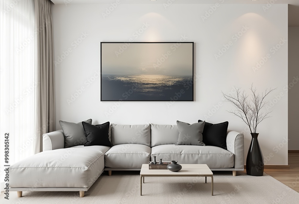 Minimalist Living Room: Neutral Tones, Abstract Art, and Tranquil Vibes Minimalist Living Room: Neutral Tones, Abstract Art, and Tranquil Vibes