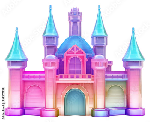 PNG Toy castle iridescent architecture white background spirituality.