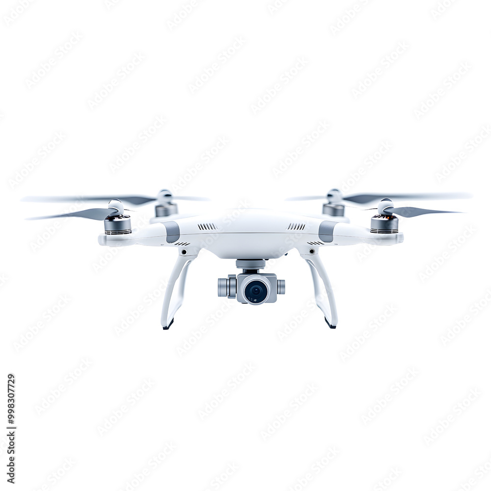 A sleek white drone with four propellers and a front-mounted camera, designed for aerial photography and videography. A sleek white drone with four propellers and a front-mounted camera, designed for aerial photography and videography.