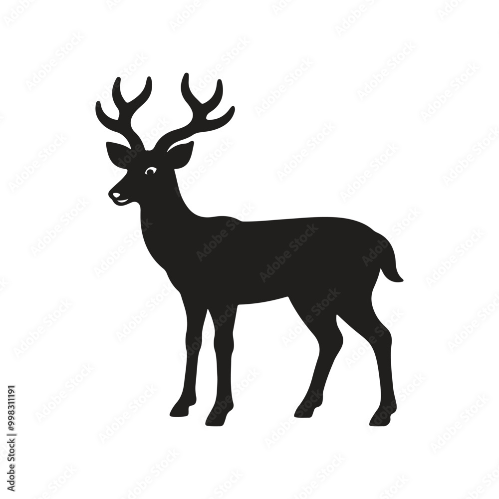 Deer silhouette vector style illustration Deer silhouette vector style illustration