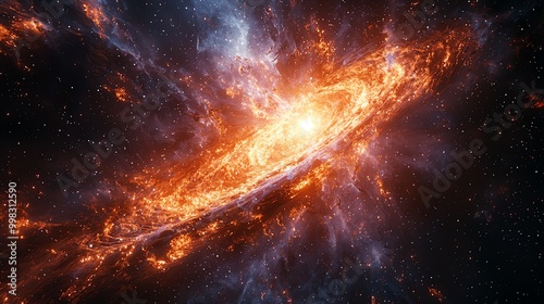 Space cataclysm, galactic explosion, light echoes, 3D illustration