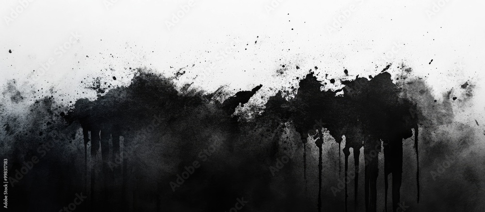 Abstract ink backdrop featuring watercolor texture with black strokes on white paper ideal for web design game art and as a mud grunge macro dark smudge element Abstract ink backdrop featuring watercolor texture with black strokes on white paper ideal for web design game art and as a mud grunge macro dark smudge element