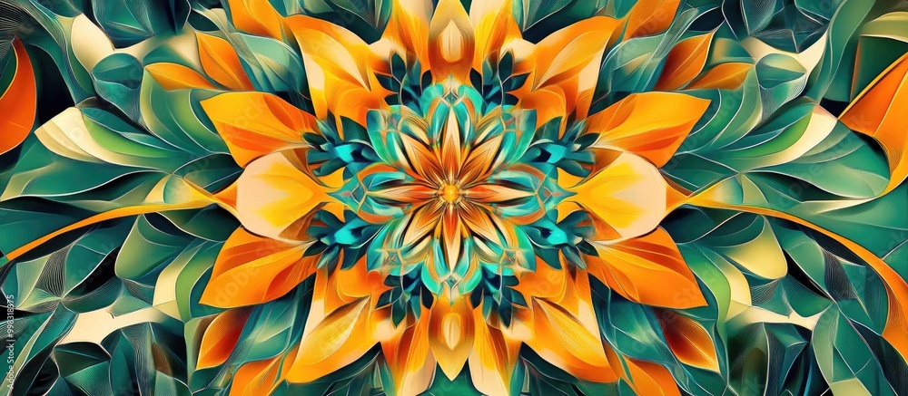 A digitally enhanced psychedelic kaleidoscope background design A digitally enhanced psychedelic kaleidoscope background design