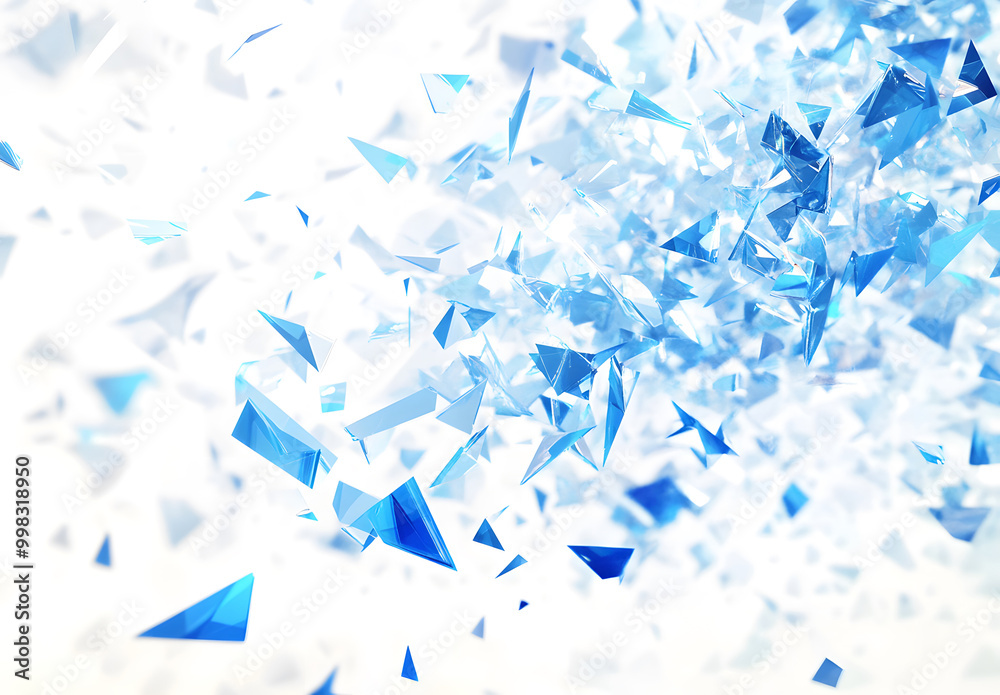 Abstract Blue Triangular Shapes on White Background  design