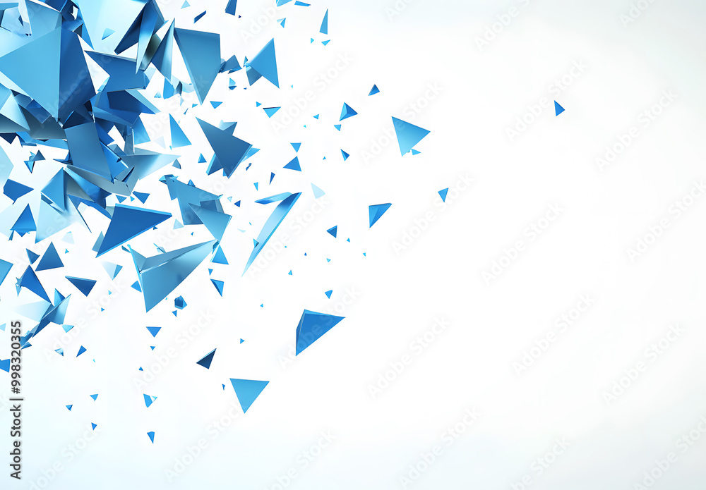 Abstract Blue Triangular Shapes on White Background design Abstract Blue Triangular Shapes on White Background design