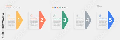 Five stages or five steps. Simple vector infographic template