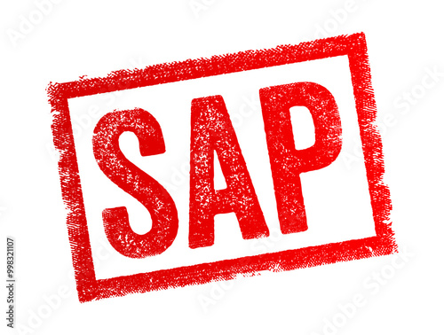 SAP abbreviation stands for Systems, Applications, and Products in Data Processing, acronym text concept stamp