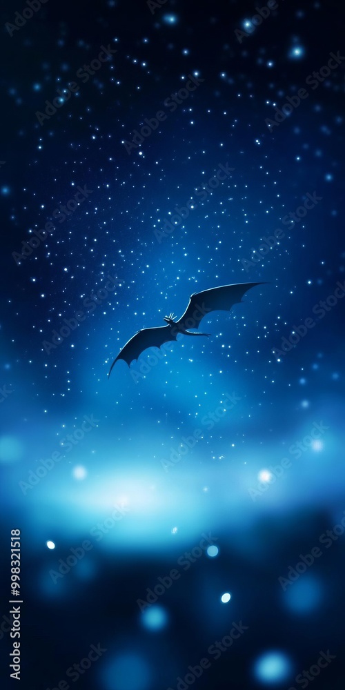 Fototapeta premium A dragon flying through the night sky