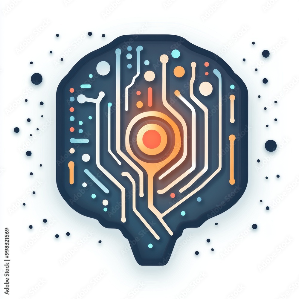 Obraz premium Creative logo design capturing the relationship between technology and AI