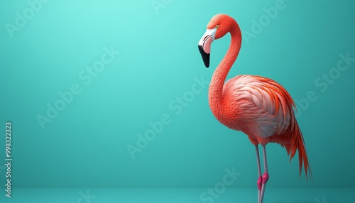 Vibrant pink flamingo sculpture in a whimsical tropical setting, showcasing intricate details and lively colors, perfect for decorative inspiration.