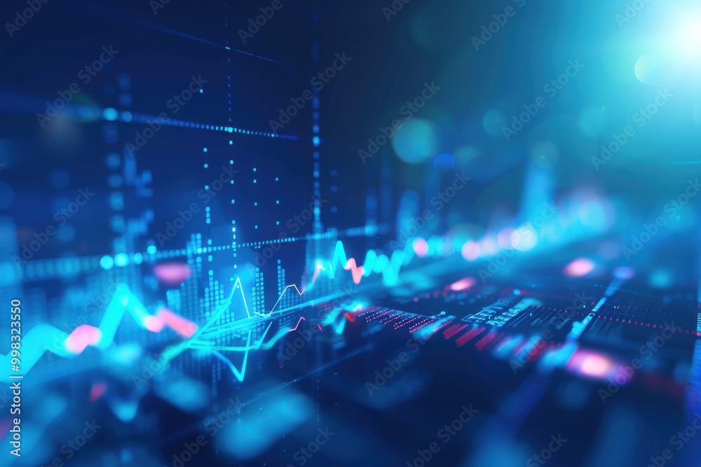 Obraz premium Stock Market Analysis of Financial Decline and Economic Downturn Trends