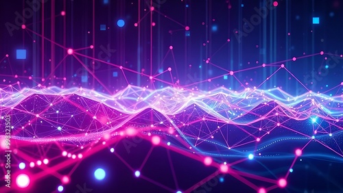 Abstract Digital Networks Landscape Background Wallpaper