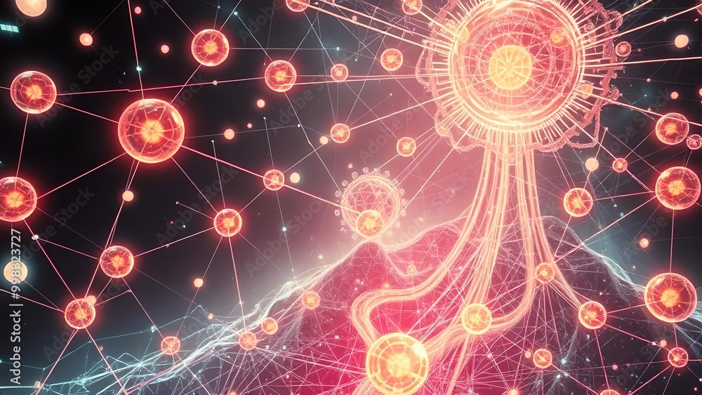 Abstract Digital Networks Landscape Background Wallpaper Abstract Digital Networks Landscape Background Wallpaper