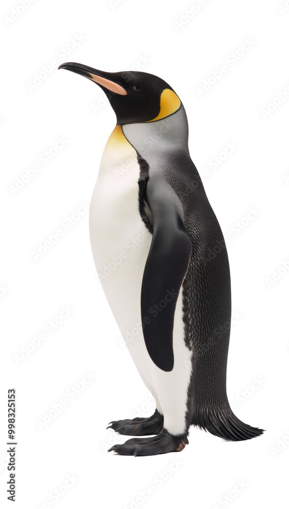 Fototapeta premium A penguin is featured against an isolating transparent PNG background