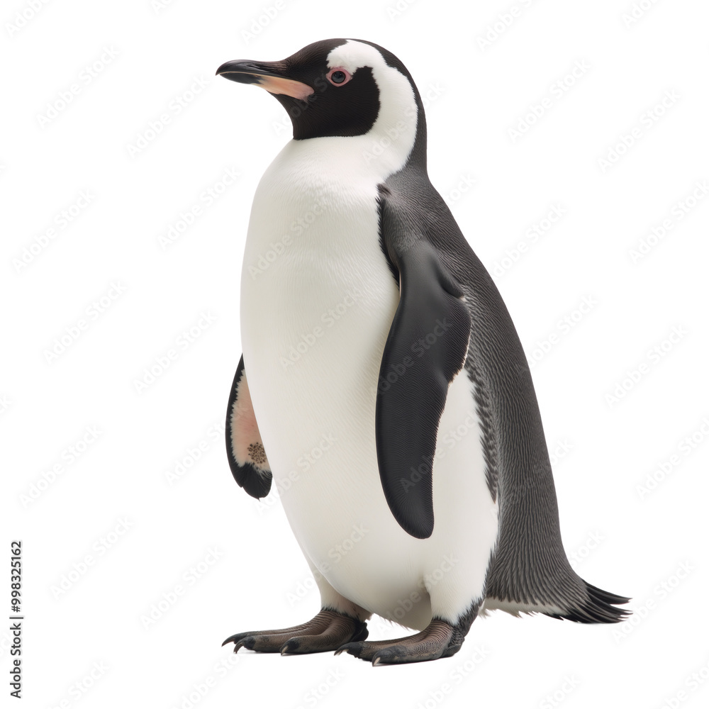 Fototapeta premium A penguin is featured against an isolating transparent PNG background