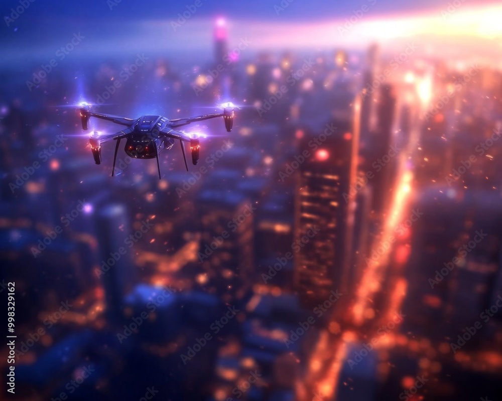 Obraz premium Futuristic Technological Advancements Futuristic Cities Birds Eye View