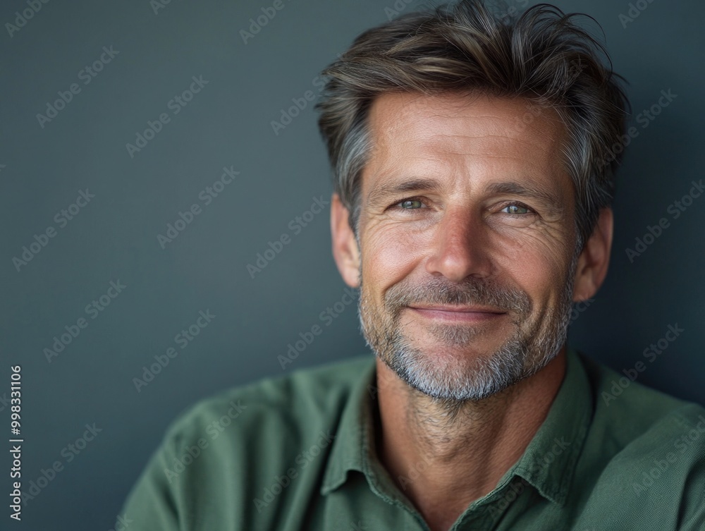 Fototapeta premium Ultimately Pleased Man Smiling at the Camera