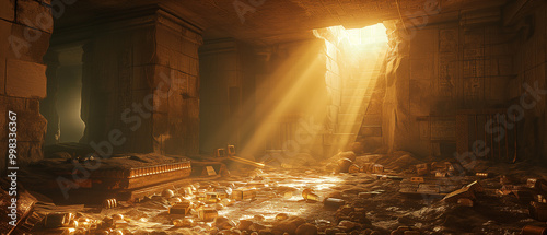 Ancient tomb full of gold trasure