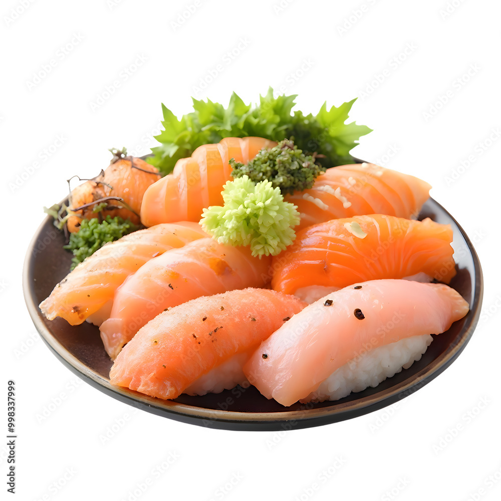 sushi with salmon isolated on a transparent background sushi with salmon isolated on a transparent background