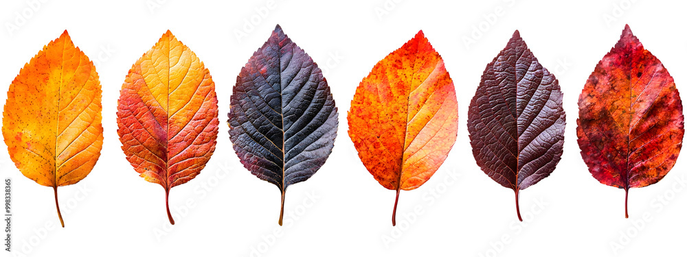 Obraz premium Autumn leaves isolated on white or transparent background.