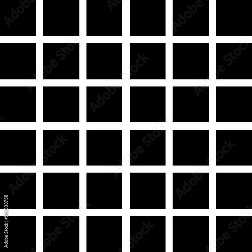 Hermann grid. Vector graphic optical illusion. The lines are white, but intersections on the periphery of the view appear as a black blur