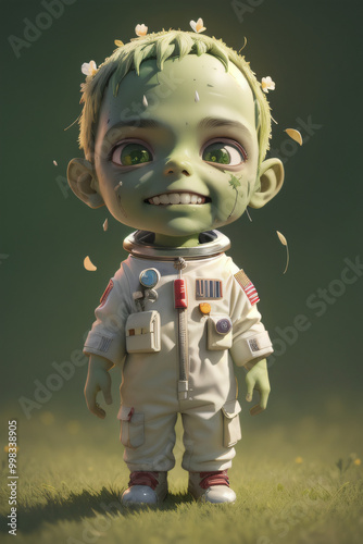 Chibi little zombie boy
