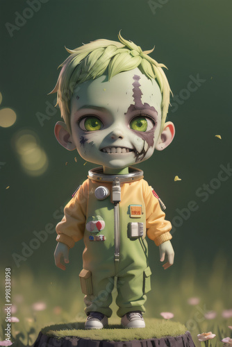 Chibi little zombie boy