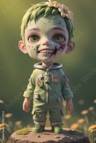 Chibi little zombie boy