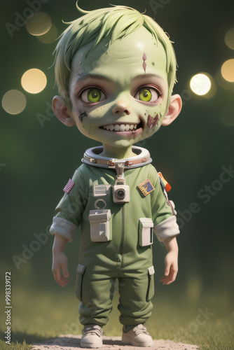Chibi little zombie boy
