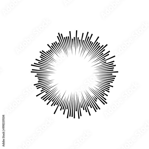 Circle sound wave. Audio music equalizer. Round circular icons set. Spectrum radial pattern and frequency frame. Vector design.
