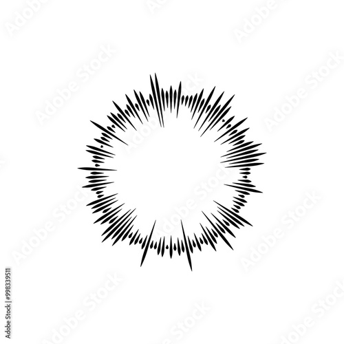 Circle sound wave. Audio music equalizer. Round circular icons set. Spectrum radial pattern and frequency frame. Vector design.
