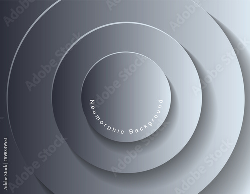 Neumorphic Backgrounds and Backdrops white tone oval pattern Layered, minimal style background, technology illustration, modern and business, template and banner composition for products.