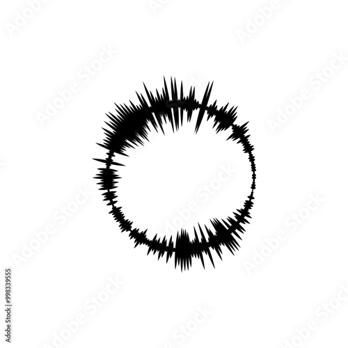 Circle sound wave. Audio music equalizer. Round circular icons set. Spectrum radial pattern and frequency frame. Vector design.

