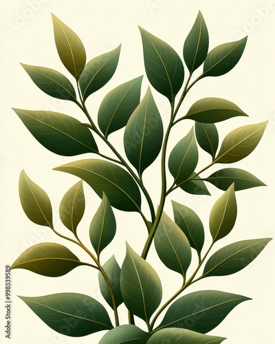 Showcase of Medicinal Plants with Detailed Leaf Patterns