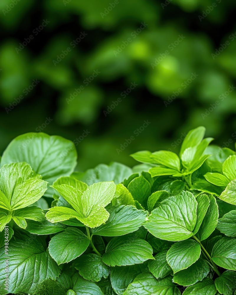 Lush Green Leaves in a Natural Garden Setting Lush Green Leaves in a Natural Garden Setting