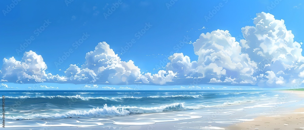 Beautiful Blue Skies with Nature, Bright Moon ,Cloud ,Beach scenery, Tree, night -Anime concept Background Beautiful Blue Skies with Nature, Bright Moon ,Cloud ,Beach scenery, Tree, night -Anime concept Background