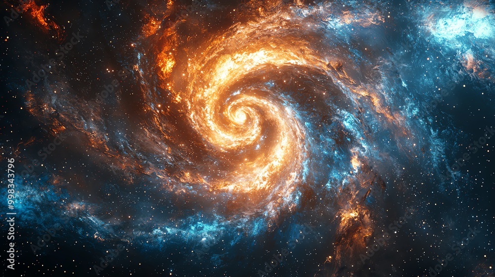 Cosmic whirlpool, swirling energies, interstellar dynamics, 3D illustration Cosmic whirlpool, swirling energies, interstellar dynamics, 3D illustration