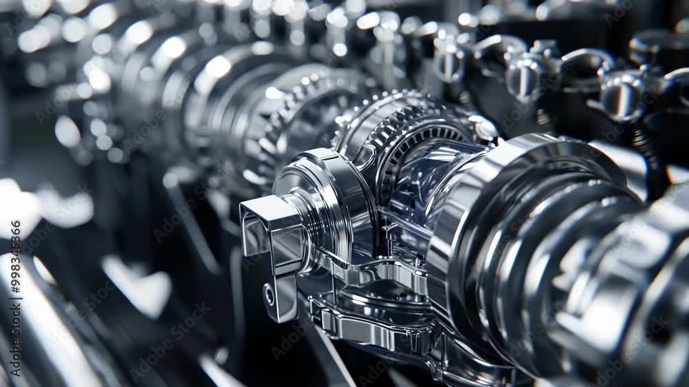 Marvel at the clean, powerful engine in action, perfect for automotive and industrial enthusiasts Marvel at the clean, powerful engine in action, perfect for automotive and industrial enthusiasts