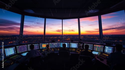 Air Traffic Control at Sunset